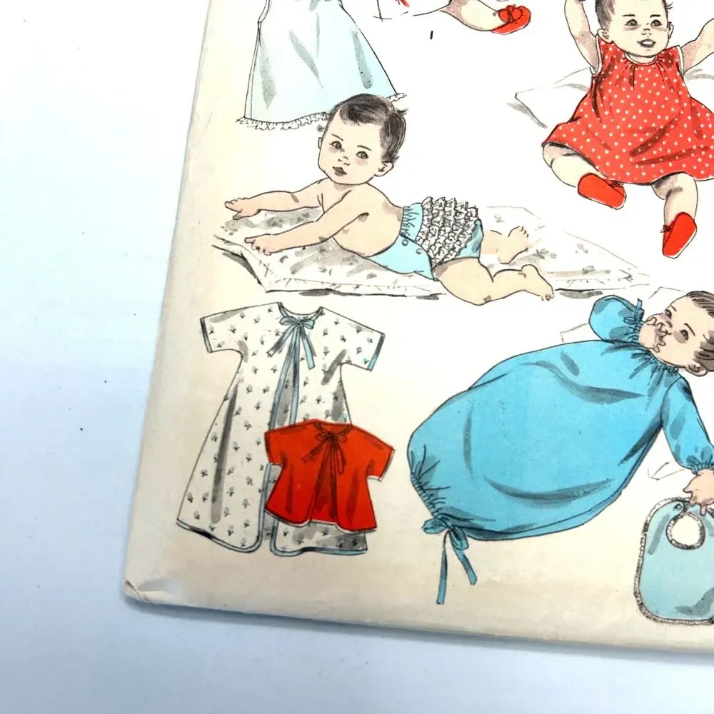 Advance Vintage 1950's Pattern #8219 Infant Layette One‎ Size